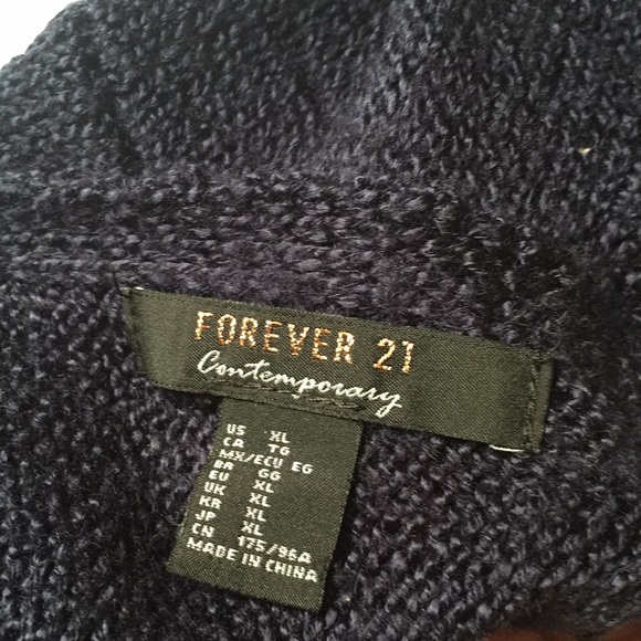 Forever 21 Blue Long Sleeve Knitted Top Sz XL - Picture 7 of 8